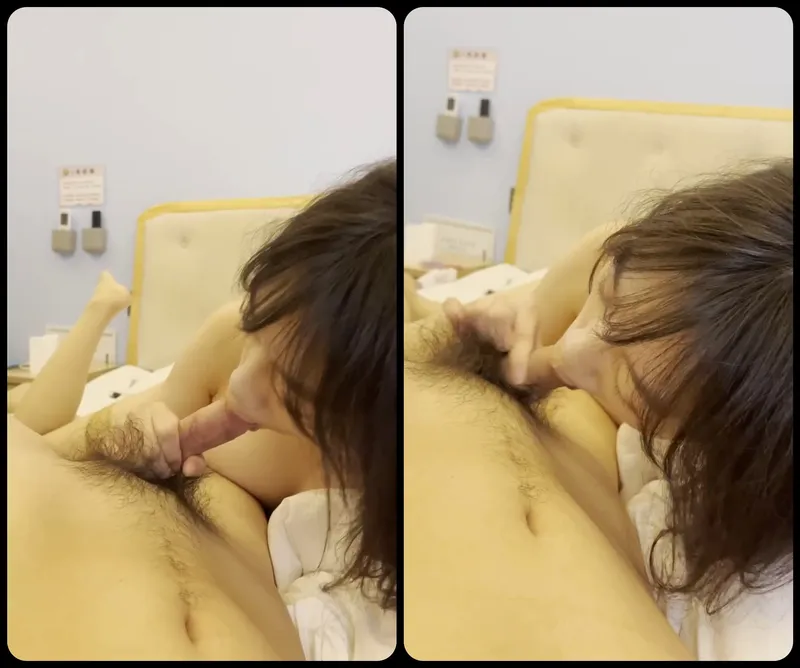 Con ghệ ngoan liếm láp cậu bé bự của anh